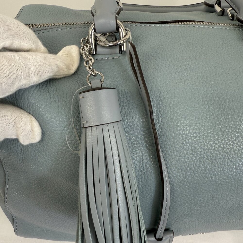 MK Michael Kors Kirby Satchel Leather Medium Blue - Picture 7 of 9